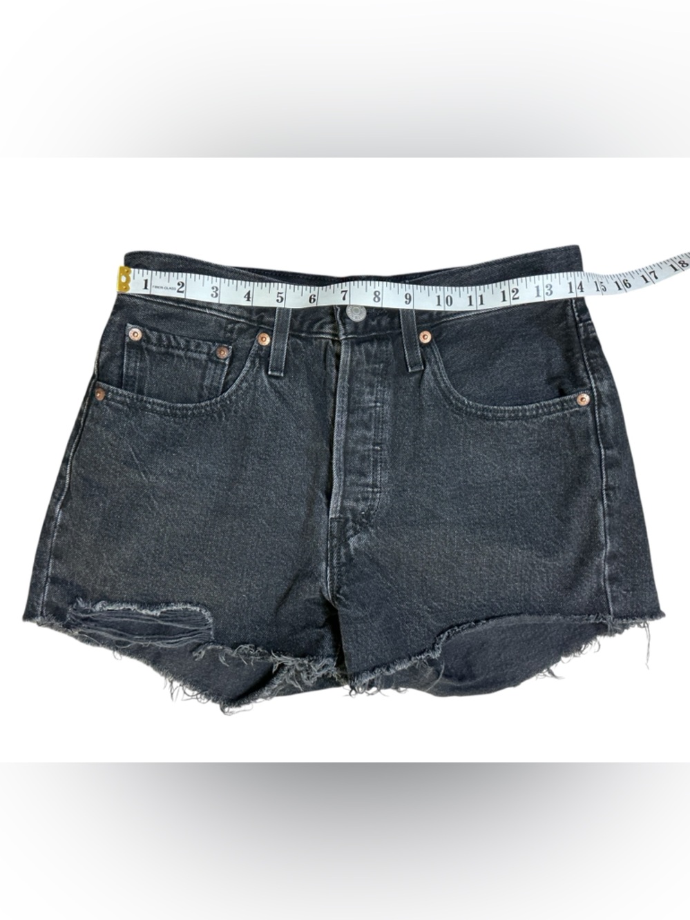 Levi’s 501 Cutoff Denim Shorts – Black Wash – Size 26 - Picture 4 of 5